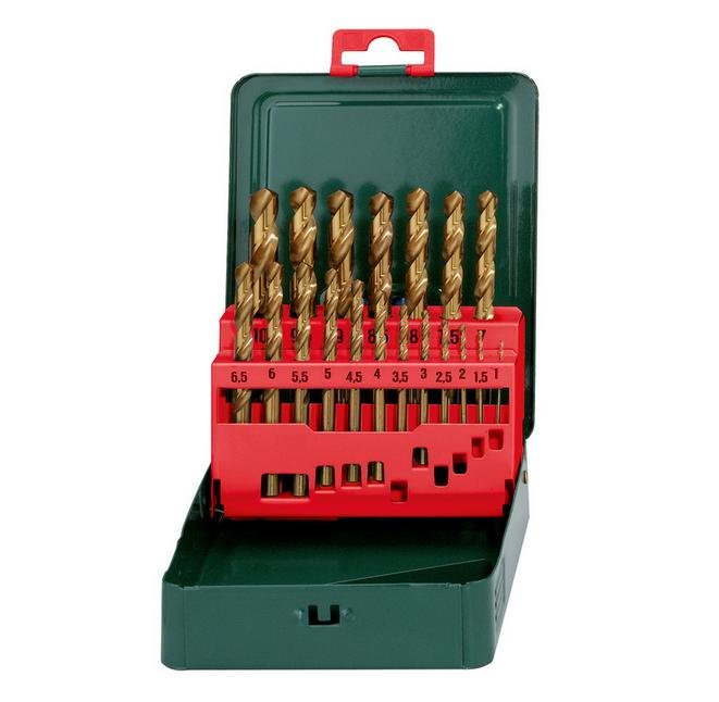Zestaw wierteł do metalu METABO hss-tin, 19 elementów 627156000