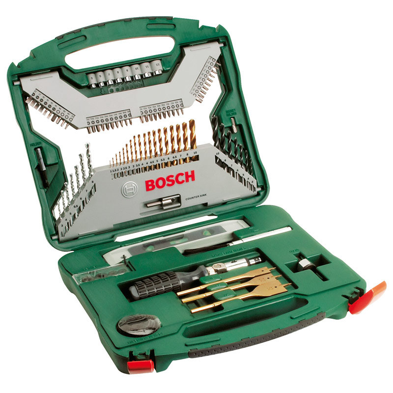 Zestaw wierteł + końcówki BOSCH x-line, 100 części 2607019330