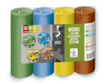 Zestaw Worki Na Śmieci Z Uszami Anna Zaradna 60L 4X16Szt. - Anna Zaradna