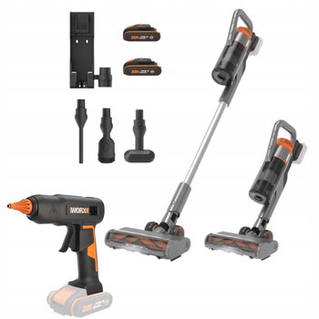 Zestaw WORX Odkurzacz pionowy WX038 2x2Ah + Pistolet na klej WX045.9 - WORX
