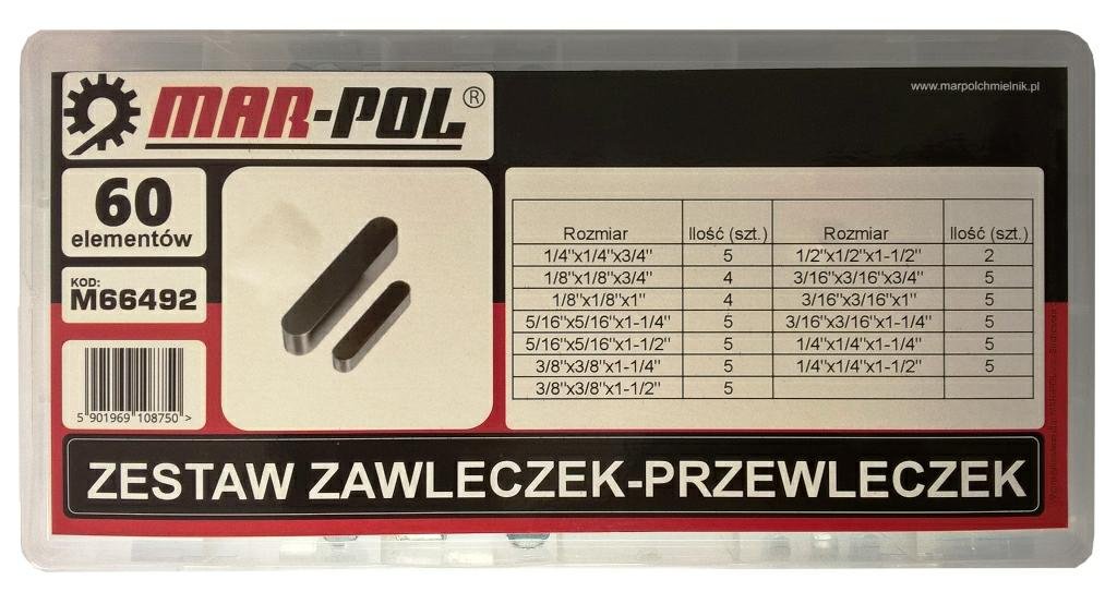 ZESTAW WPUSTÓW PRYZMATYCZNYCH 60cz.