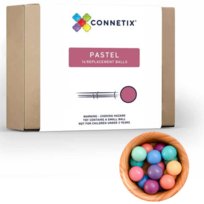 Zestaw wymiennych kulek do kulodromu Connetix kolor Pastel 16 kulek