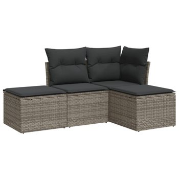 Zestaw wypoczynkowy rattan PE szary 62x62x69 cm - Zakito Europe