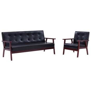 Zestaw wypoczynkowy: Sofa + fotel, czarny, 158x67x - Zakito Europe