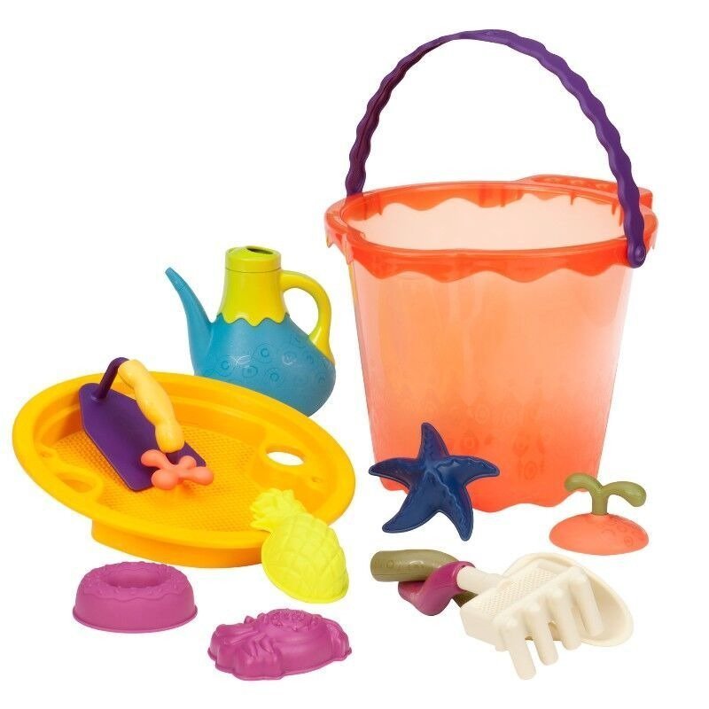 Zdjęcia - Gra planszowa B Toys Zestaw XL do piasku z wiaderkiem orange B.Toys 