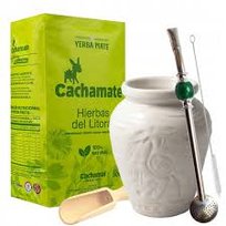 Zestaw Yerba Mate Cachamate Hierbas + Matero Bombilla Nabierka Cachamate