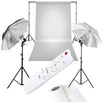 Zestaw z tłem Academy™ 2xLED 50W BlackSilver 84cm