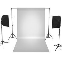 Zestaw z tłem DELUXStudio 8x65W 50x70cm