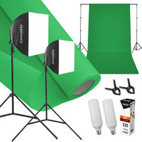Zestaw Z Tłem Studiolights™ 2X 40X40Cm 85W Led