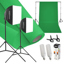 Zestaw Z Tłem Studiolights™ 2X 50X50Cm 125W Led