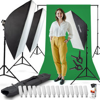 Zestaw Z Tłem Studiopro™ Lampy Softbox 15X125 Led
