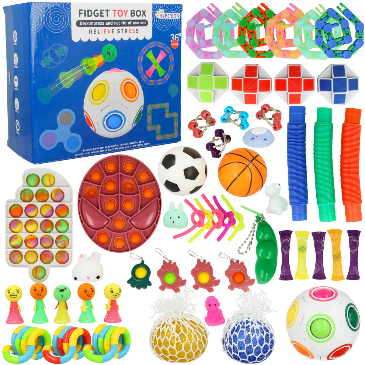 Zestaw Zabawek Antystresowych Fidget Toy Box U611 elektrostator