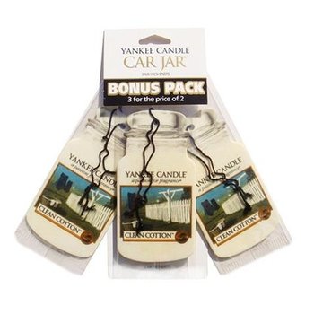 Zestaw zapachów samochodowych YANKEE CANDLE Car Jar Clean Cotton, 3 sztuki - Yankee Candle