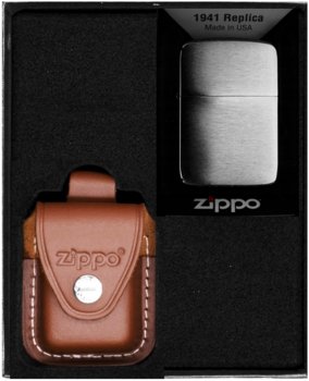 Zestaw Zapalniczka ZIPPO REPLICA BRUSH CHROME Prezentowy No4 - Zippo