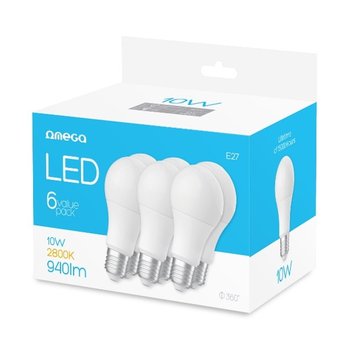 Zestaw żarówek LED OMEGA Eco, E27, 10 W, 6szt. - PLATINET
