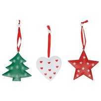 Zestaw Zawieszek, Joyful Xmas, Różnokolorowe, 3 Sztuki
