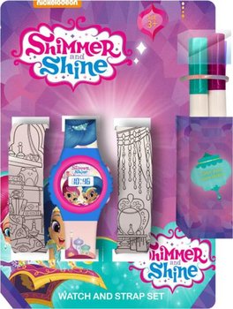Zestaw zegarek cyfrowy z paskami do kolorowania i markerami Shimmer i Shine Kids Euroswan (SH17056) - Shimmer & Shine