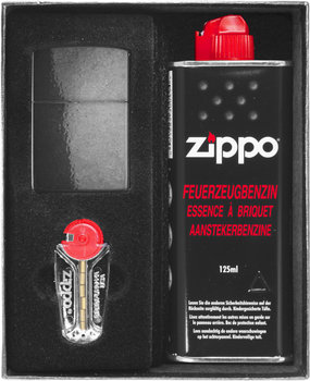 Zestaw ZIPPO BLACK CRACKLE prezentowy - Zippo