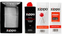 ZESTAW ZIPPO ZAPALNICZKA BRUSCHET CHROME+BENZYNA+KAMIENIE+KNOT* Zippo