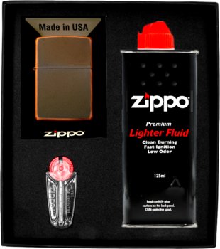 Zestaw ZIPPO Zapalniczka RUSTIQUE BRONZE prezentowy*nr1 - Zippo