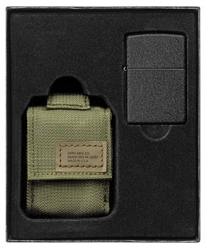 Zestaw Zippo zapalniczka z oliwkowym etui 60005676 - Zippo