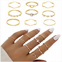 Zestaw Złotych Pierścionków Boho Pierścionek 9W1 WatchMe