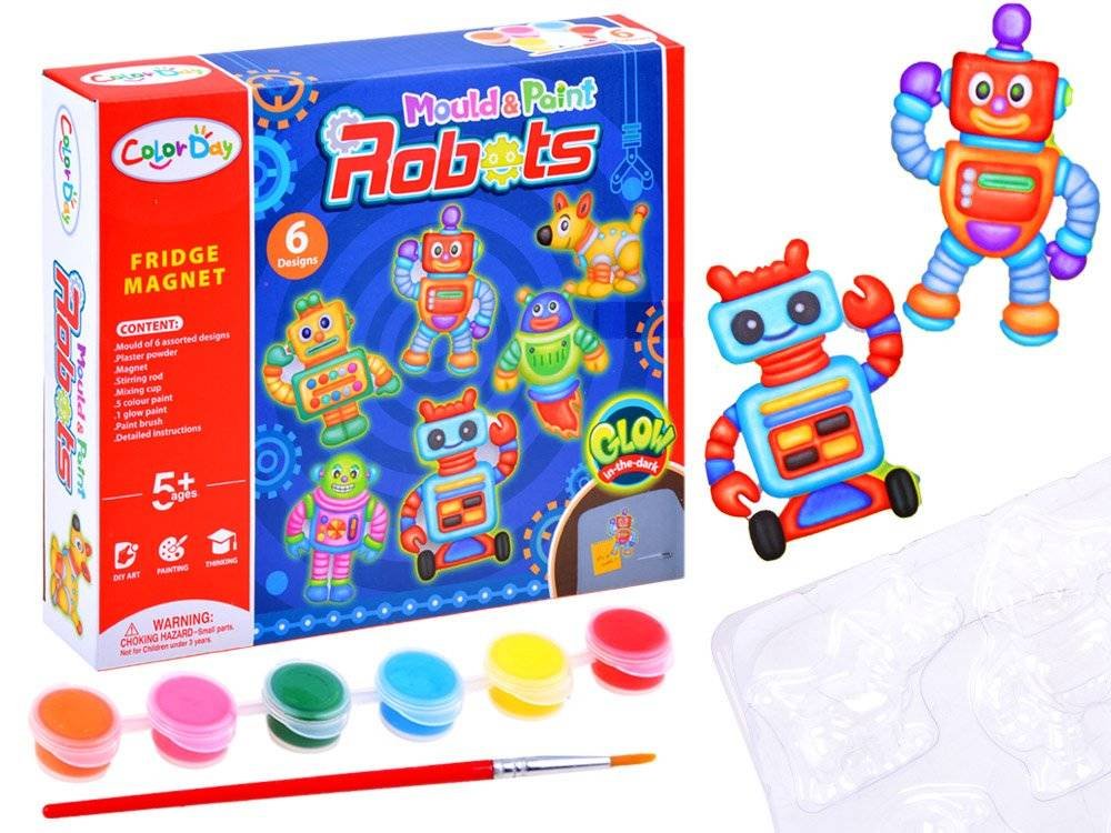Zestaw zrób sam, magnesy roboty gips