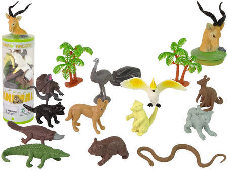 Zdjęcia - Figurka / zabawka transformująca LEAN Toys Zestaw Zwierzęta Australii Figurki 12Szt. Akcesoria W Tubie 
