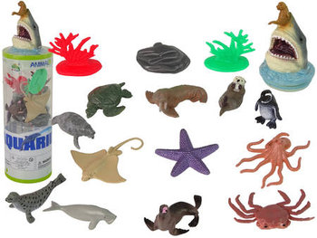 Zestaw Zwierzęta Morskie Rozgwiazda Ośmiornica Figurki 12Szt. Akcesoria W Tubie - Lean Toys