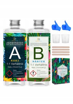ZESTAW ŻYWICA EPOKSYDOWA Z UTWARDZACZEM | BEZBARWNA DO ODLEWANIA| 540 ML - TRS