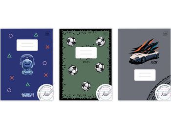 Zeszyt A4 Interdruk w 3 linie 32 kartki okładka miękka mix wzorów - Interdruk