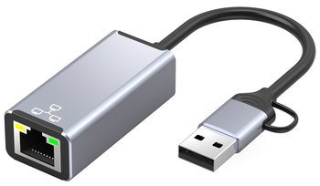 Zewnętrzna karta sieciowa LAN Ethernet RJ45 USB C / USB A, 2 w 1, 100Mbps - Bounn