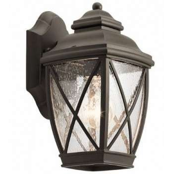 Kichler Kichler Zewnętrzna Lampa Elewacyjna Kl-Tangier2-S Elstead Klasyczna Oprawa Szklana Latarenka Outdoor Ip44 Brąz Przezroczysta