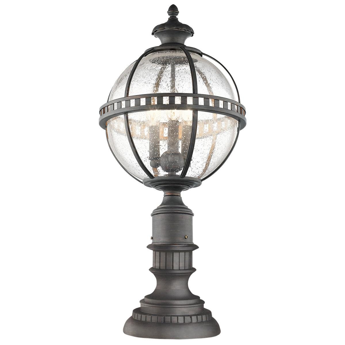 Zewnętrzna lampa stojąca KICHLER Halleron, 3x60 W, E14, brązowa, 69,6x30,5x30,5 cm