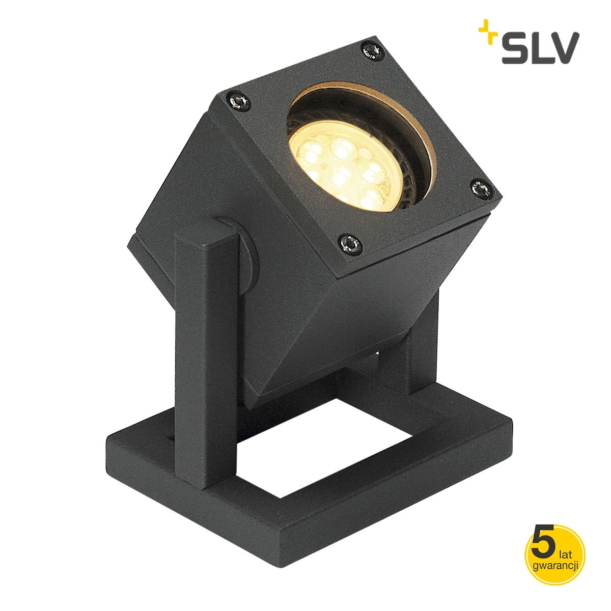 Zewnętrzna lampa stojąca SPOTLINE Cubix 1, 25 W, GU10, antracytowa, 12,5x10,5x10,8 cm