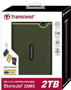 Zewnętrzny dysk twardy HDD TRANSCEND Slim StoreJet 25M3, 2.5", 2 TB, USB 3.1 - Transcend