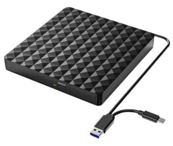 Zewnętrzny Napęd CD/DVD współpracujący z PC/Laptopem USB-C - Tradebit