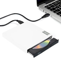 Zewnętrzny napęd na płyty CD DVD-ROM USB 2.0 do komputera laptopa BIAŁY