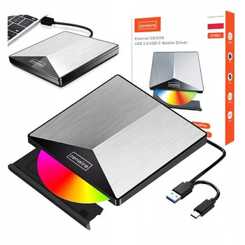 Zewnętrzny Napęd Odtwarzacz DVD CD USB-C 3.0 Nagrywarka do Laptopa Komputer - Zenwire