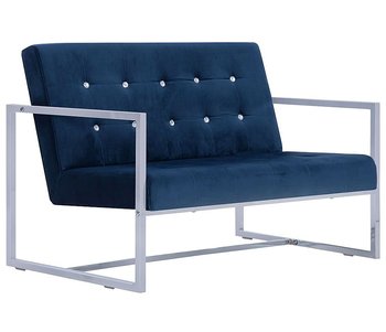 Zgrabna 2-osobowa sofa ELIOR Mefir, niebieska, 78x81x114 cm - Elior