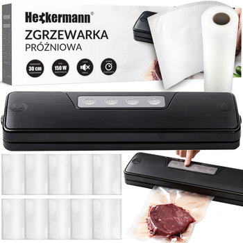 Zgrzewarka próżniowa do pakowania żywności Heckermann® GM-77 + folia 28x600 cm - Czarny - Heckermann