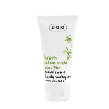 Ziaja, krem nawilżający Ogórek i Mięta SPF6, 50 ml - Ziaja