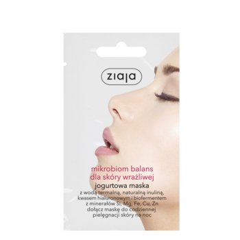 Ziaja, Mikrobiom Balans, jogurtowa maska do twarzy dla skóry wrażliwej, 7 ml - Ziaja