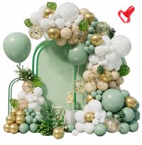 ZIELONA GIRLANDA BALONOWA BOHO DEKORACJA NA WESELE ŚLUB ZESTAW 97XXL