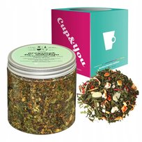 Zielona herbata PRZYSMAK ŚW MIKOŁAJA pomarańcza jabłka migdały 100G - sypana liściasta herbata PREMIUM na prezent upominek podarunek Cup&You