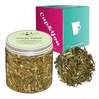 Zielona herbata SENCHA LEMON trawa cytrynowa skórka cytryny 120g - sypana liściasta herbata PREMIUM na prezent upominek podarunek Cup&You