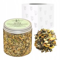 Zielona herbata SPOKÓJ jabłka liście malin imbir trawa cytrynowa 100g - sypana liściasta herbata PREMIUM na prezent upominek podarunek Cup&You