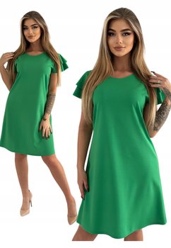 Zielona Klasyczna Krótka Trapezowa Sukienka Rozmiar 44 Polski Producent - Inna marka