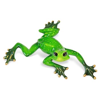 Zielona, mała figurka dekoracyjna - żaba Aleks - Duwen