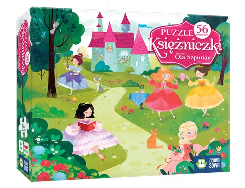 Zielona Sowa, puzzle, Księżniczki, 56 el.